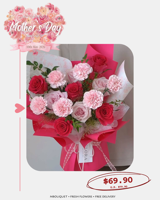 🌸 MOTHER’S DAY FLOWER BOUQUET 💐 FREE DELIVERY | Carnation & Rose Bouquets | Perfect Gift for Mum | Fresh Flower Delivery Singapore | 母亲节花束 | 新加坡送花