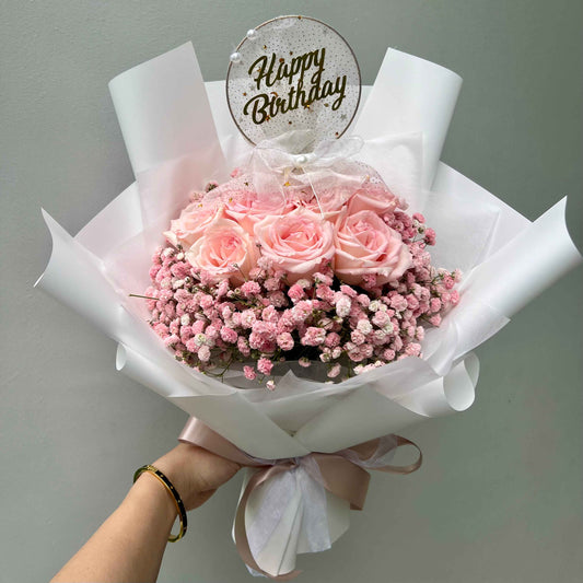 Soft Touch (10 Roses with Baby Breath)