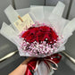 Crimson (10 Roses with Baby Breath)