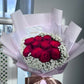 Crimson (10 Roses with Baby Breath)
