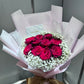 Crimson (10 Roses with Baby Breath)